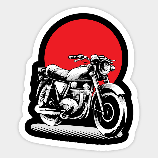 Vintage Japanese Motorcycle Sticker by AdriaStore1